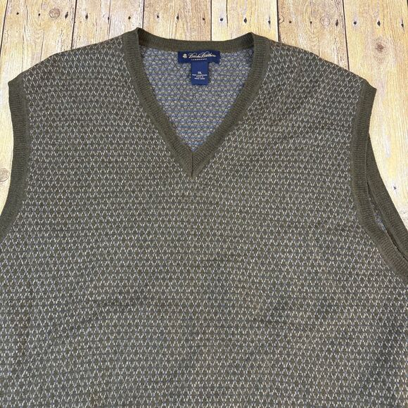 Brooks Brothers Lambswool Sweater Vest Mens XXL 2XL Vintage Made In Hong Kong - Picture 2 of 5
